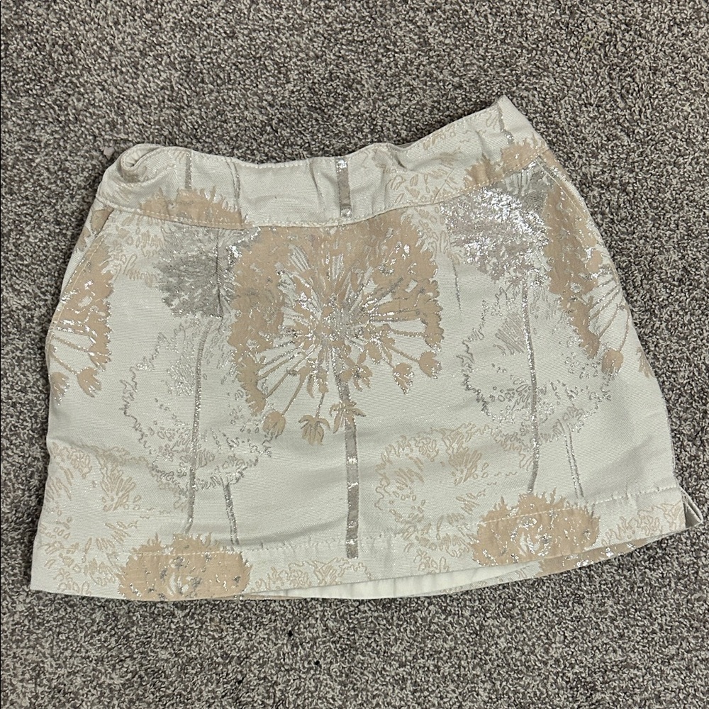GAP Kids Beige and Silver Mini  Skirt sz 12